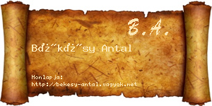 Békésy Antal névjegykártya